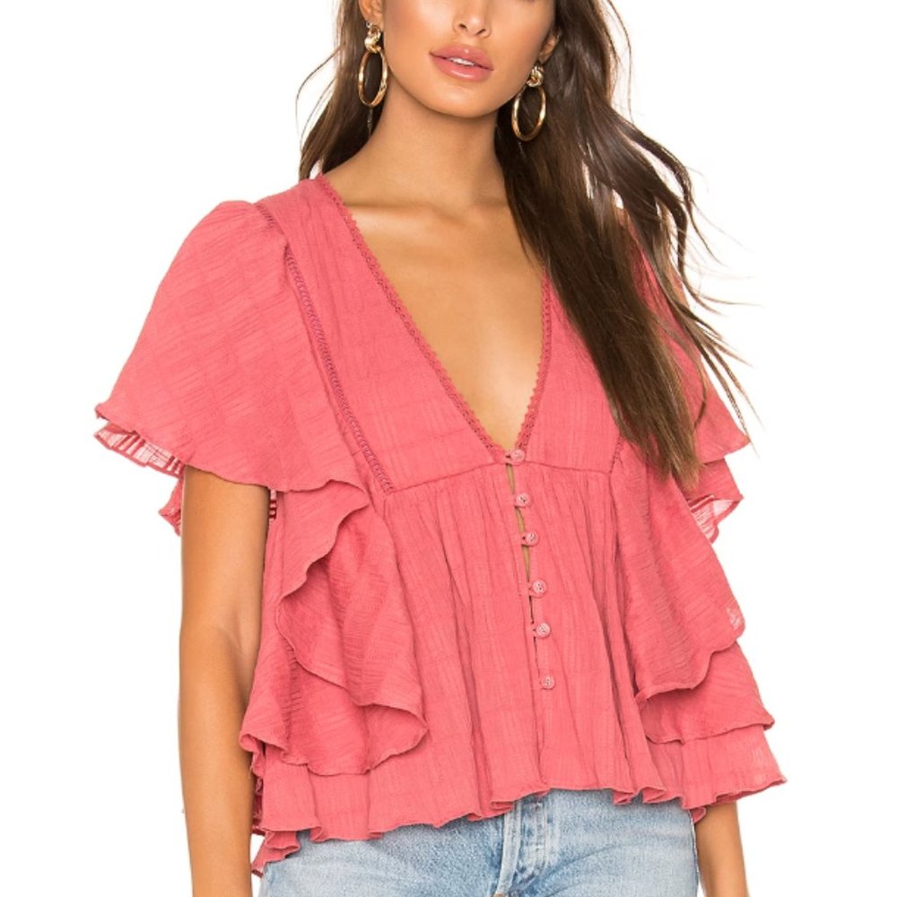 Tularosa Jojo blouse deep rose size large NWT